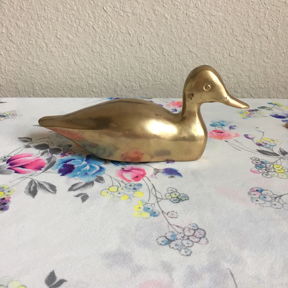 Solid Brass Duck gold shine mid century vintage